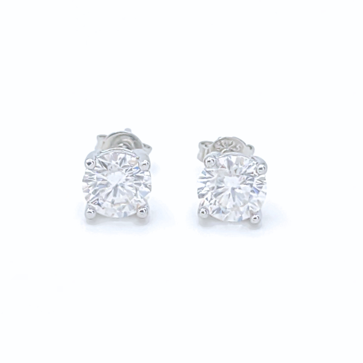 Moissanite Round Stud Earrings