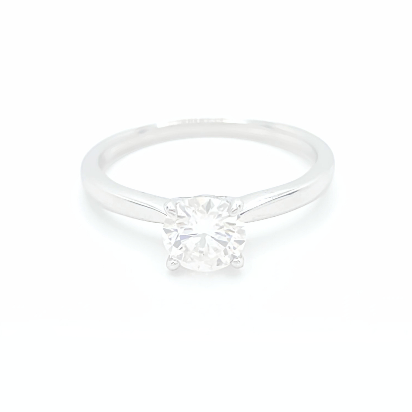 Moissanite Round Engagement Solitaire Ring