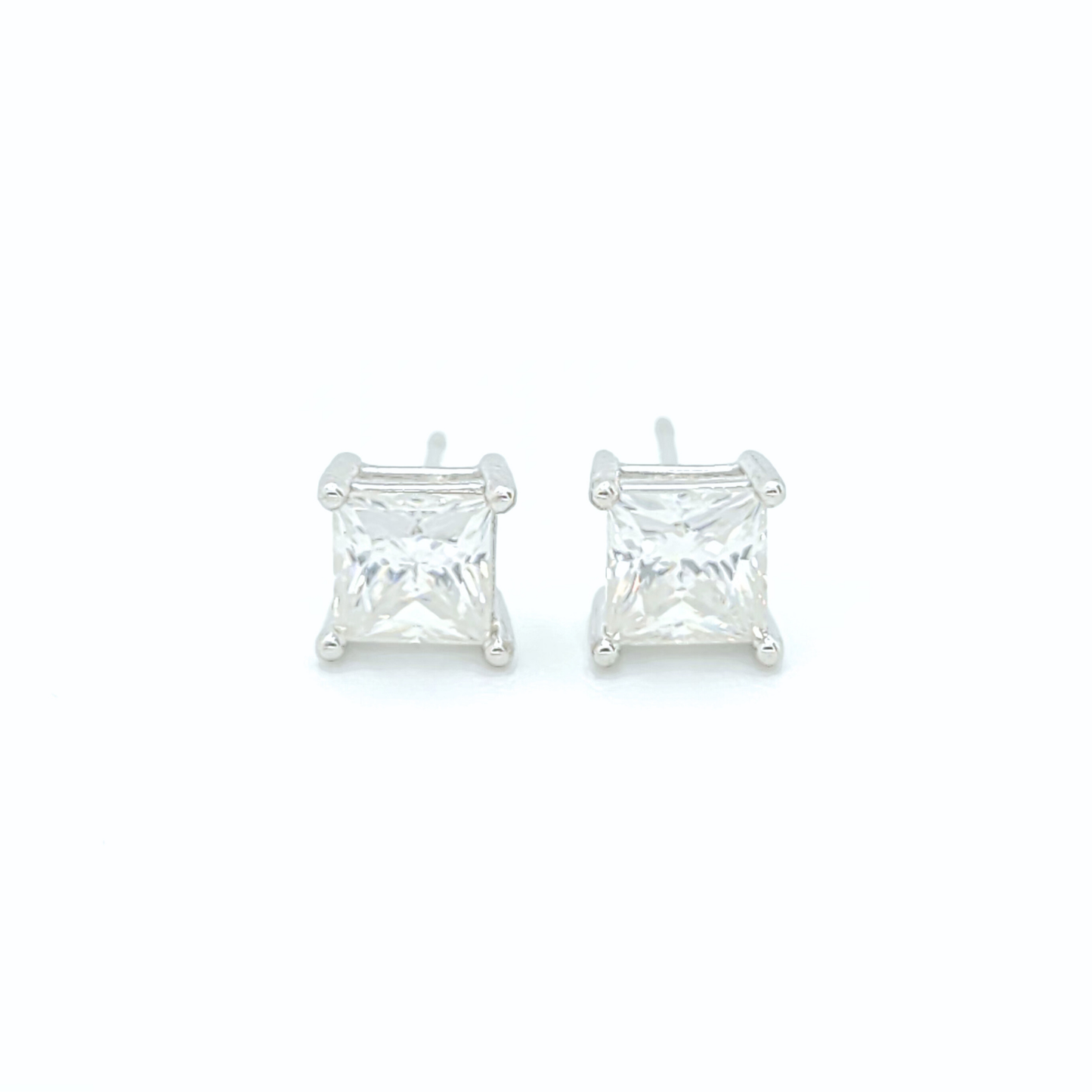 Moissanite Princess Stud Earrings