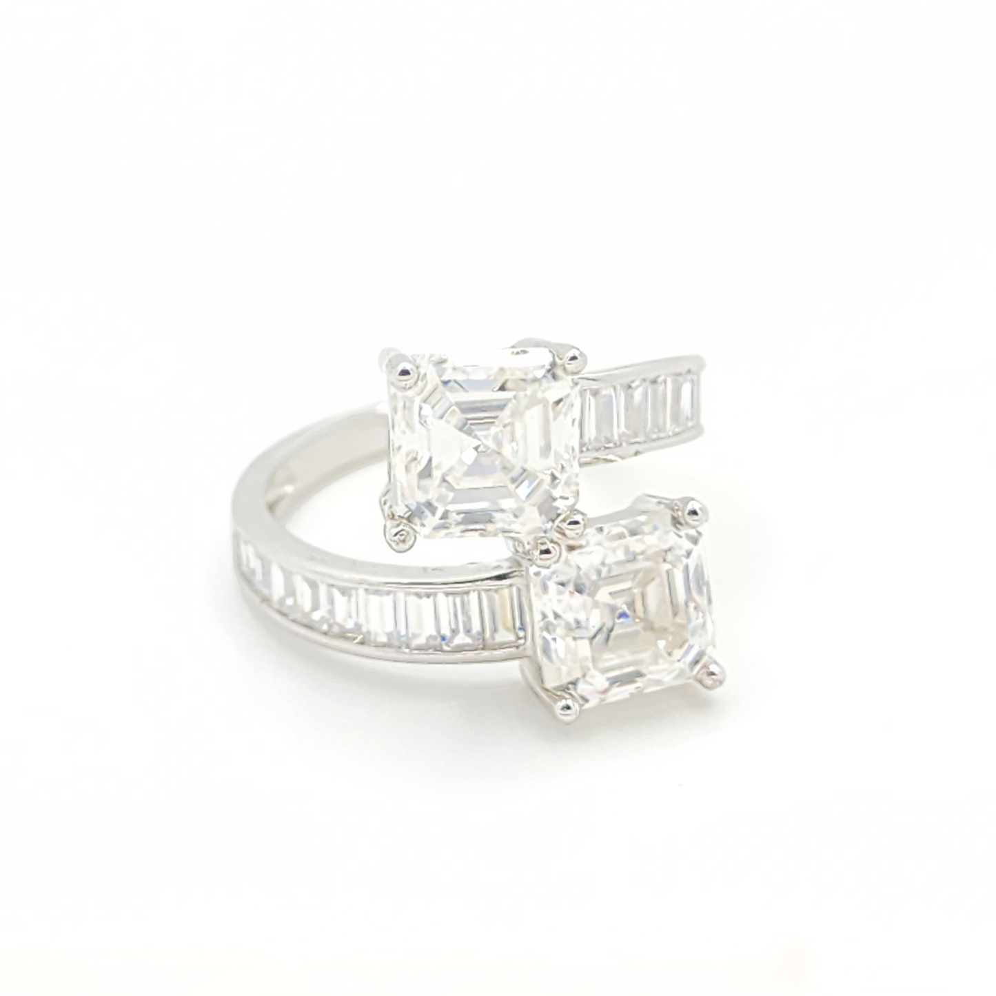 Moissanite Twin Asscher Ring
