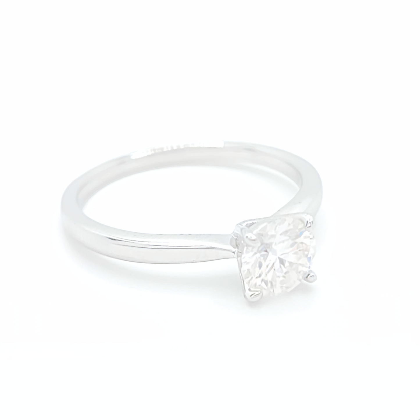 Moissanite Round Engagement Solitaire Ring