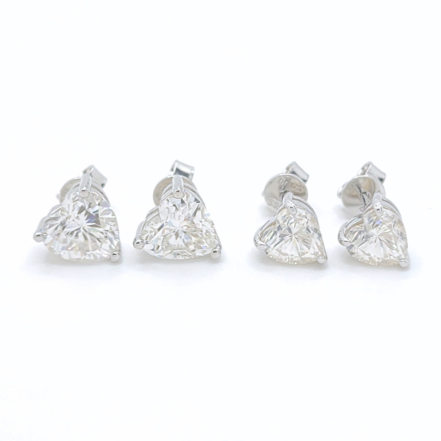 Moissanite Heart Cut Stud Earrings