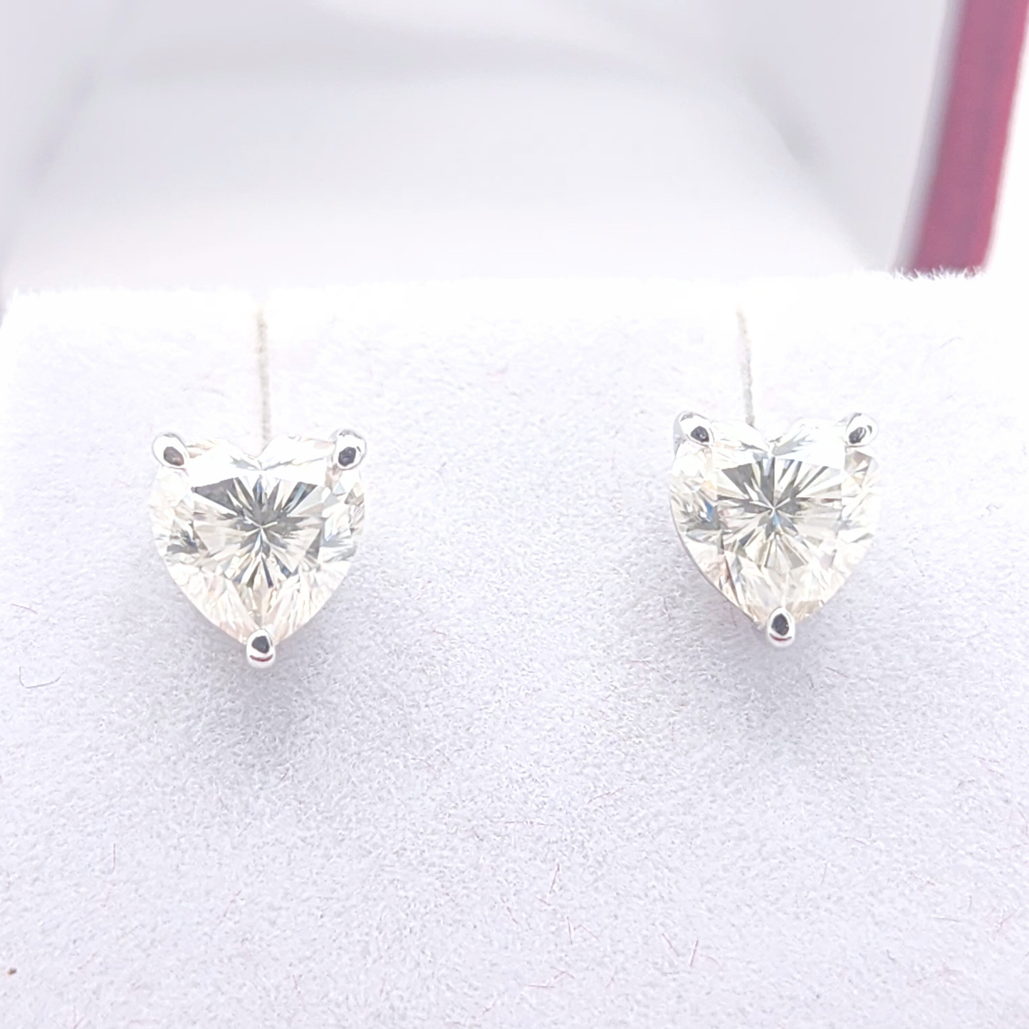 Moissanite Heart Cut Stud Earrings