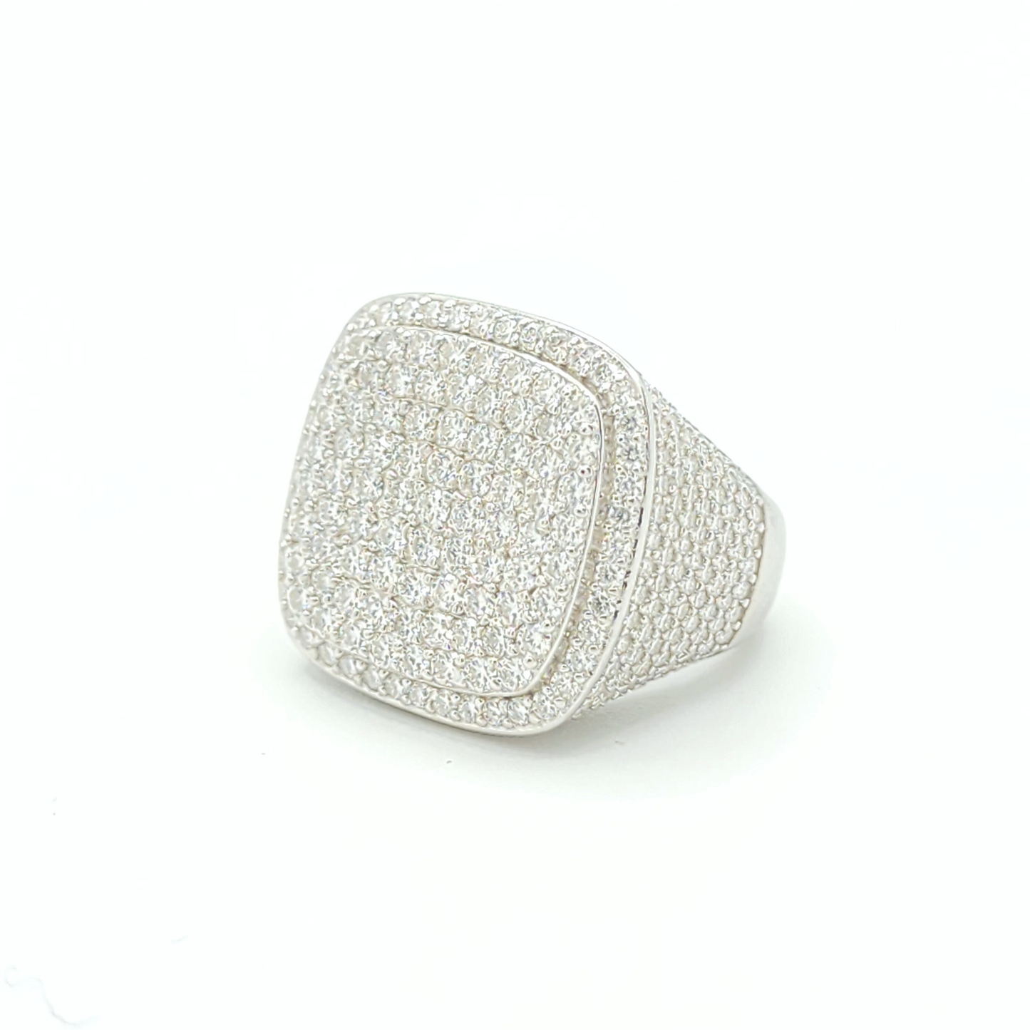 Moissanite Square Pavé Cluster Ring