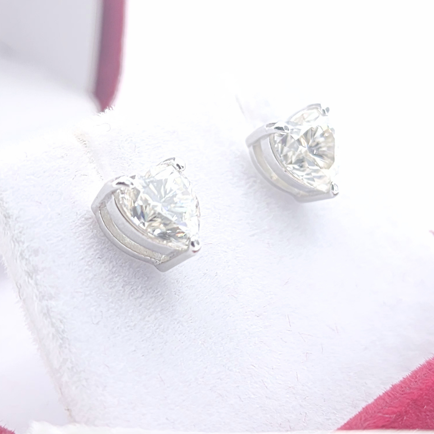 Moissanite Heart Cut Stud Earrings
