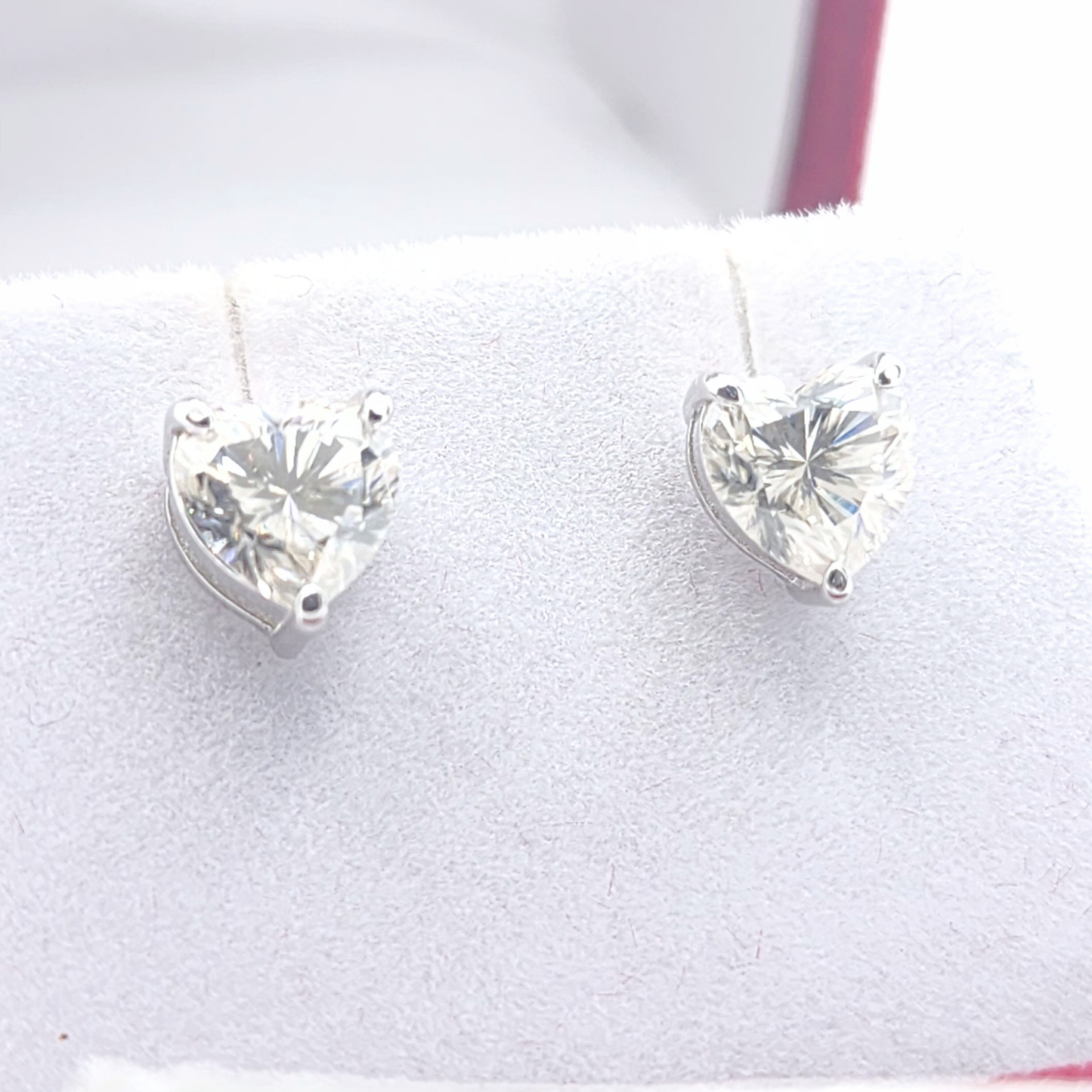 Moissanite Heart Cut Stud Earrings