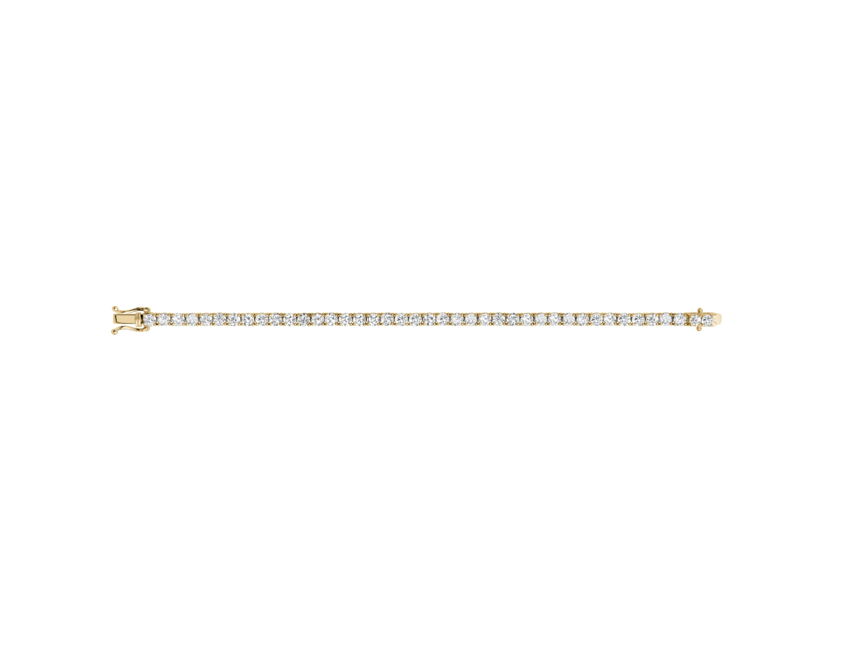 10k Yellow Gold 4mm Diamond Tennis Bracelet Lab Grown Diamond
