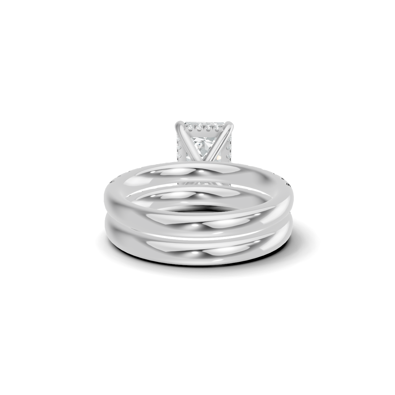 Pave Band Bridal Ring 14K White Gold