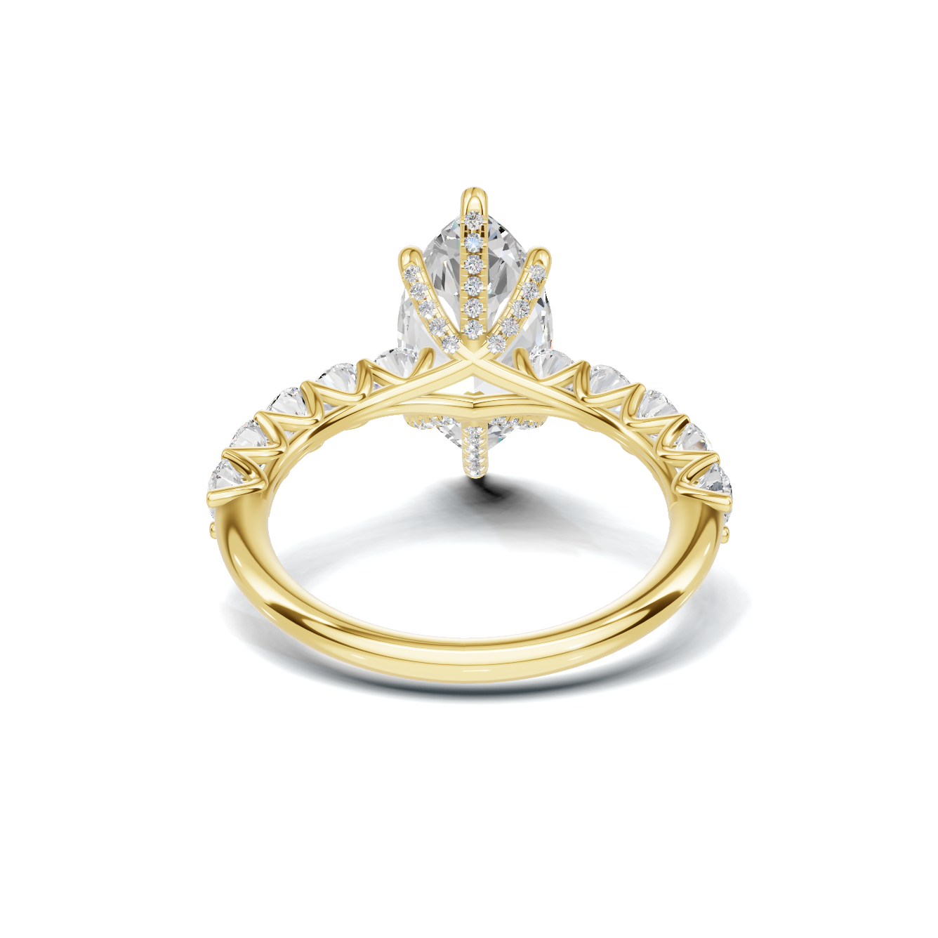 Exquisite Marquise Statement Ring 14K Yellow Gold