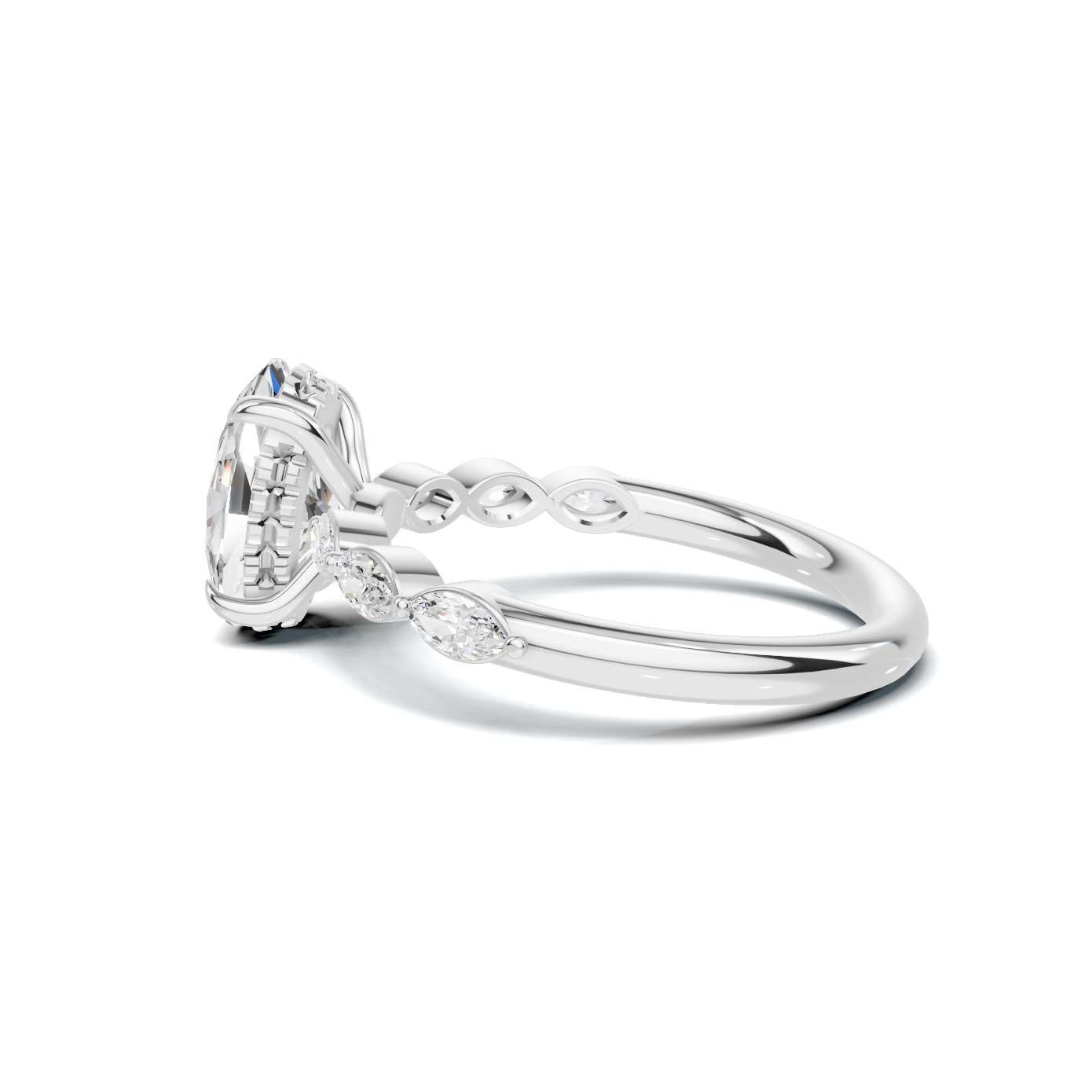 Exquisite Accented Band Ring 14K White Gold
