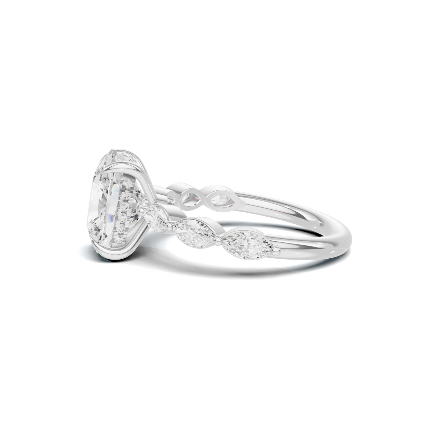 Exquisite Accented Statement Ring 14K White Gold