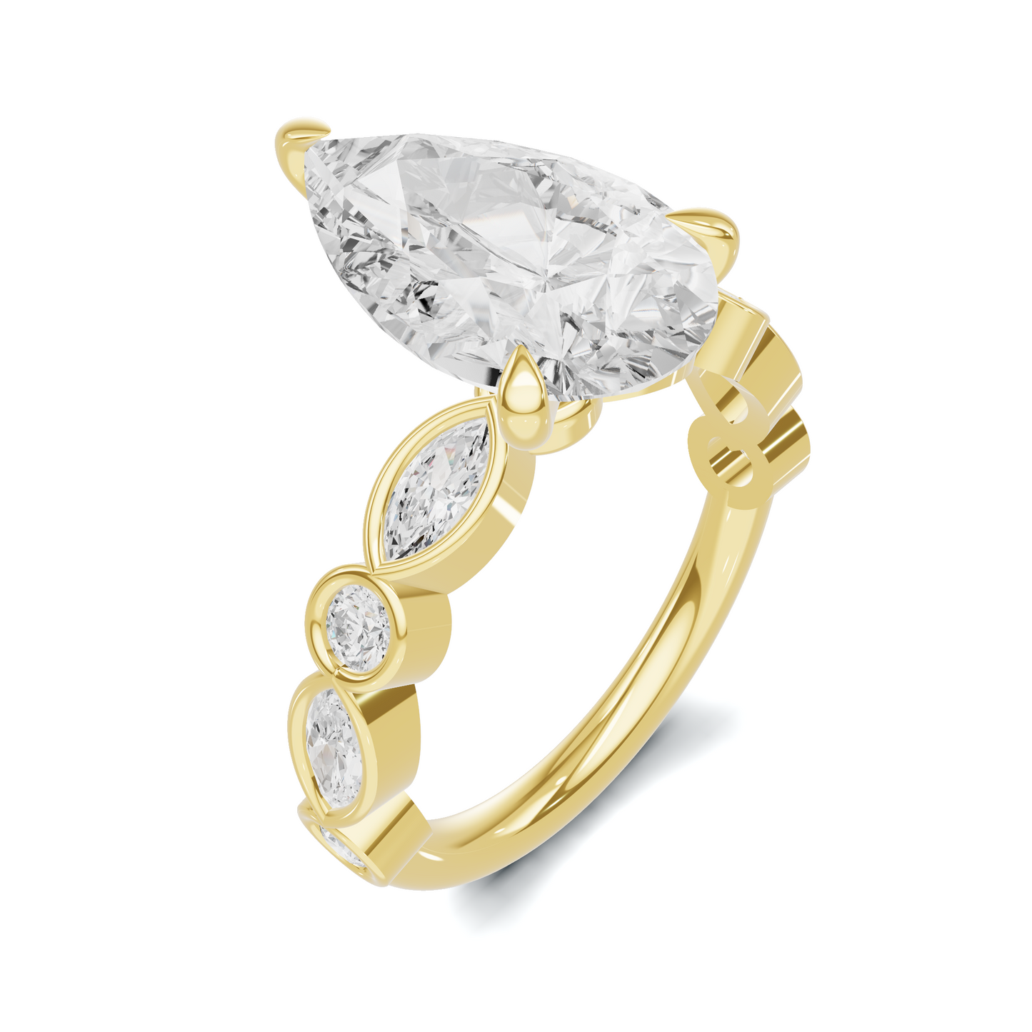 Accented Marquise Ring 14K Yellow Gold
