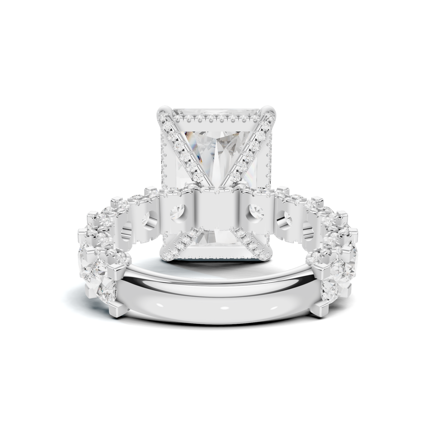 Exquisite Brilliance Statement Ring 14K White Gold