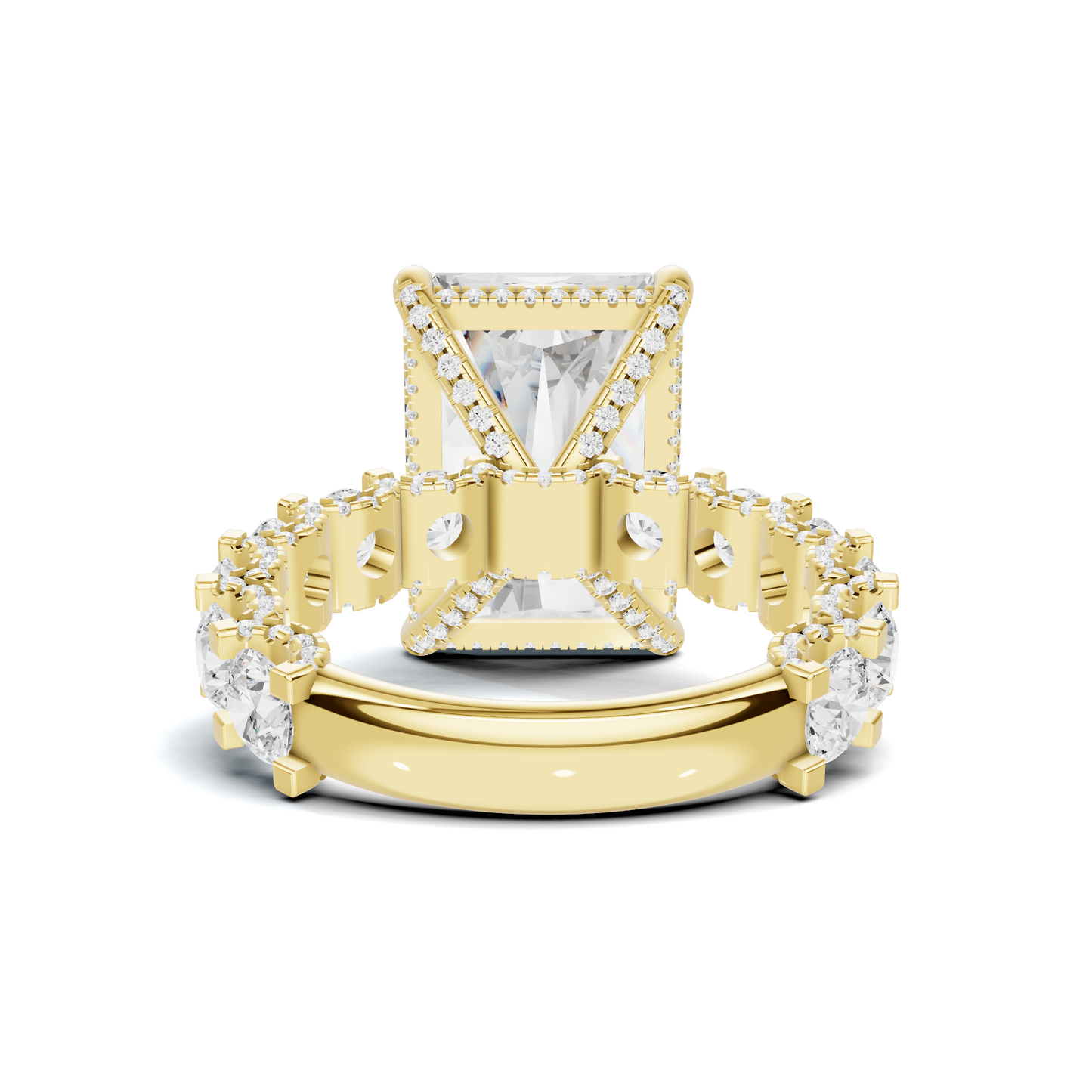Exquisite Brilliance Statement Ring 14K Yellow Gold