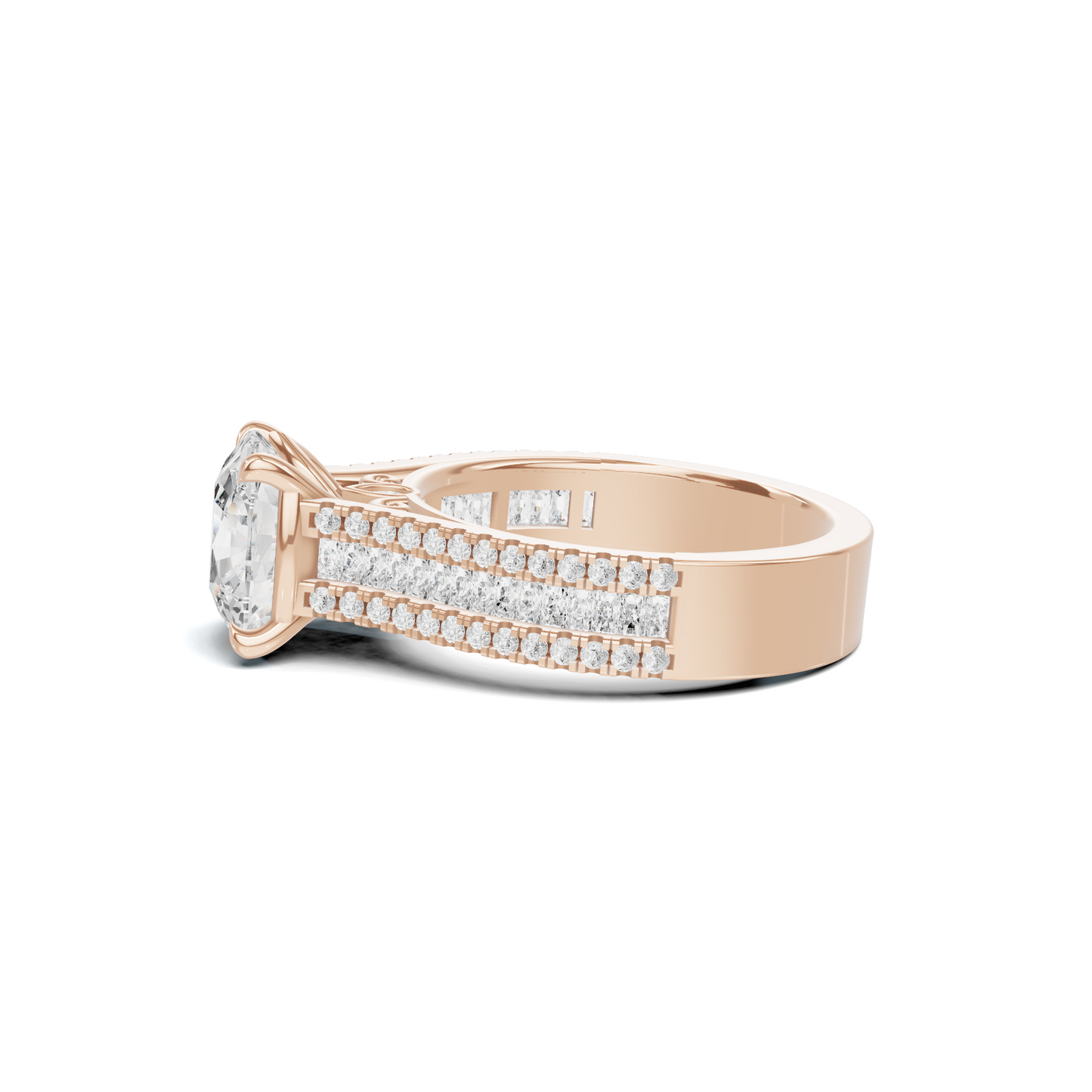 Baguette Accent Statement Ring