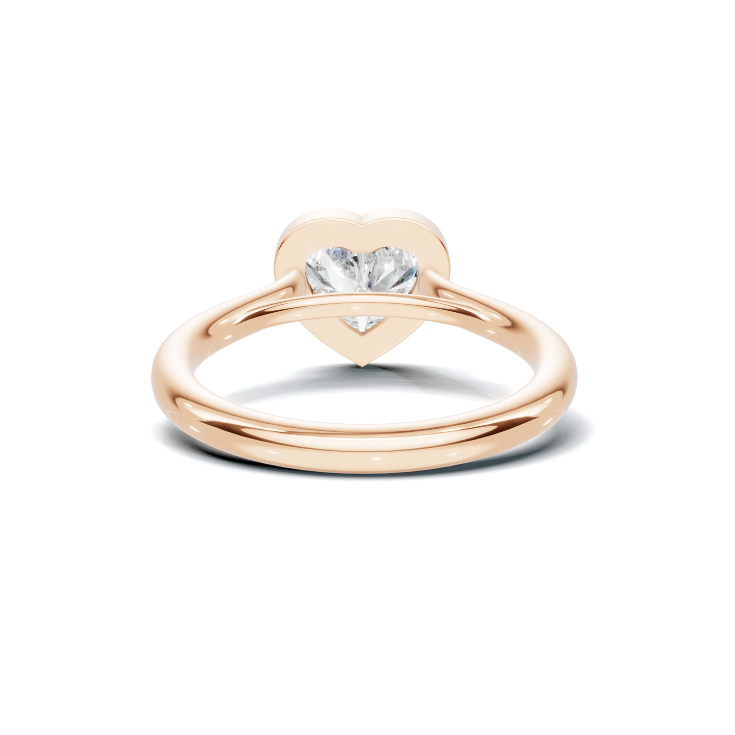 Bezel Heart Solitaire Ring