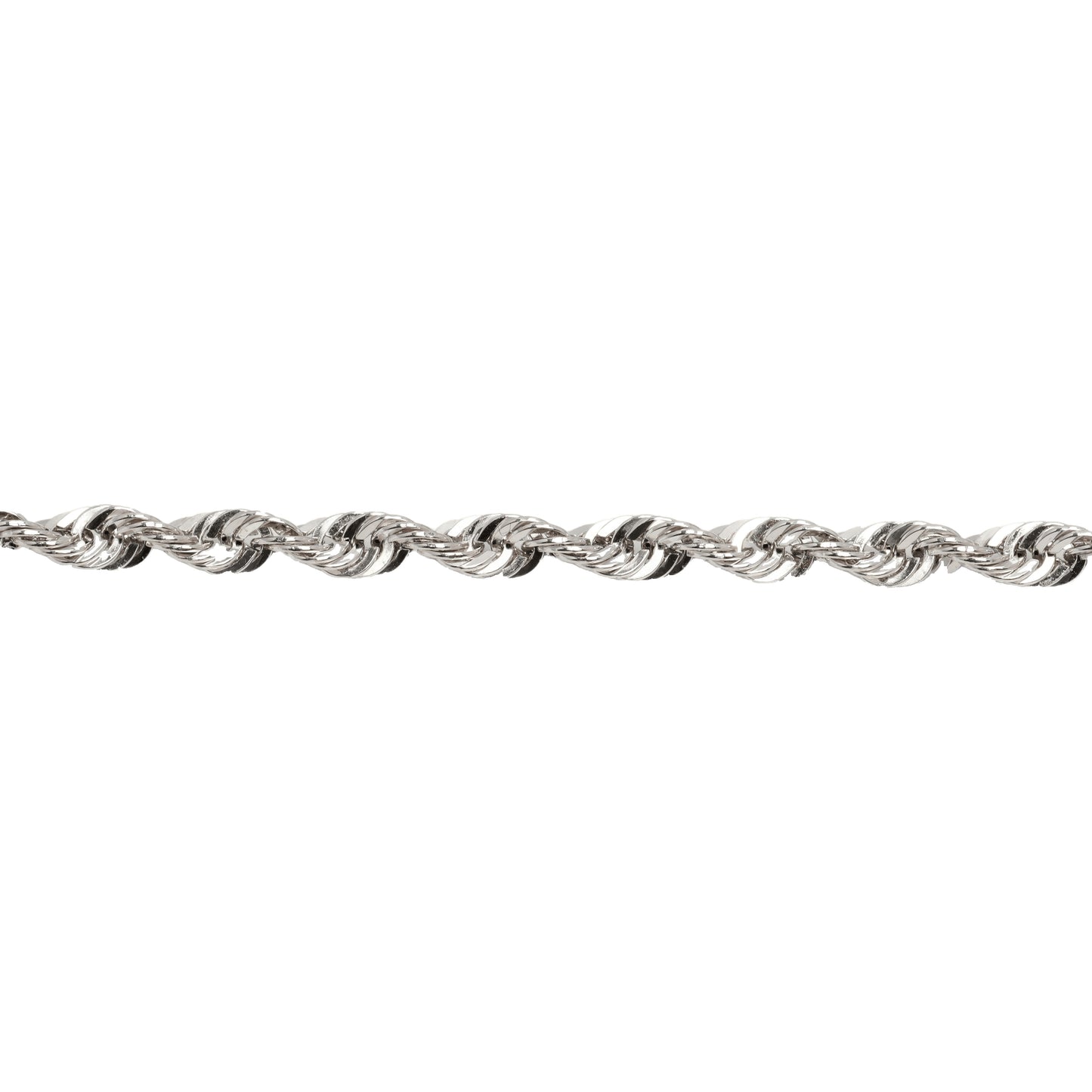 10K White Gold Laser-Cut Rope 3.2mm Bracelet