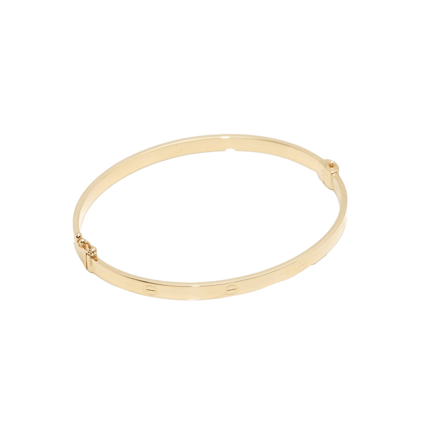 Bangle Bracelet - 10K Yellow Gold Love Style 4mm