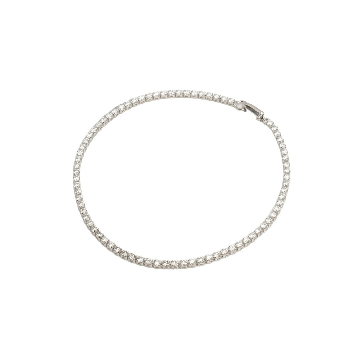 14K White Gold Tennis 2.00CT Round Brilliant Cut 2mm Bracelet
