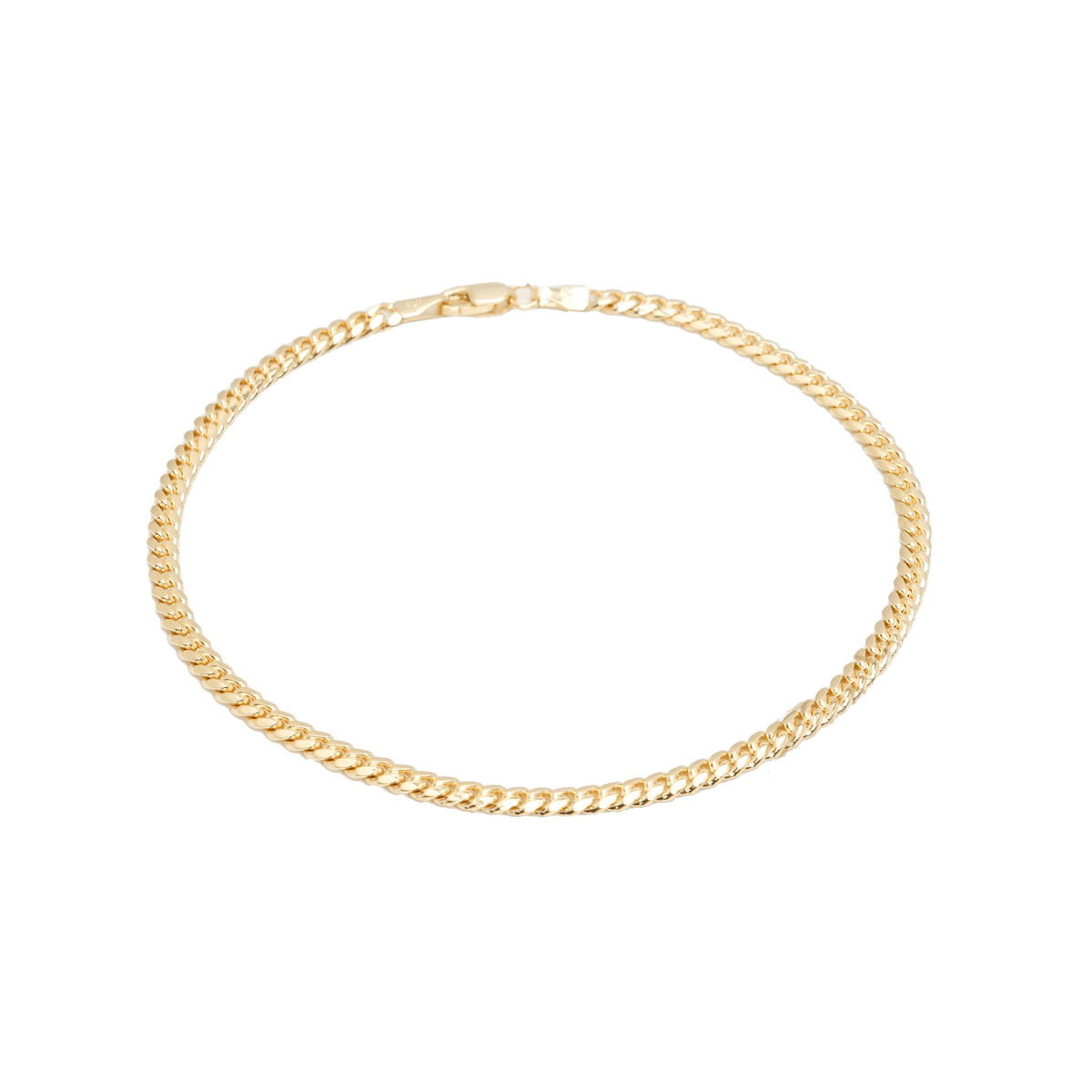 10K Yellow Gold Cuban Link Solid 3.2mm Bracelet