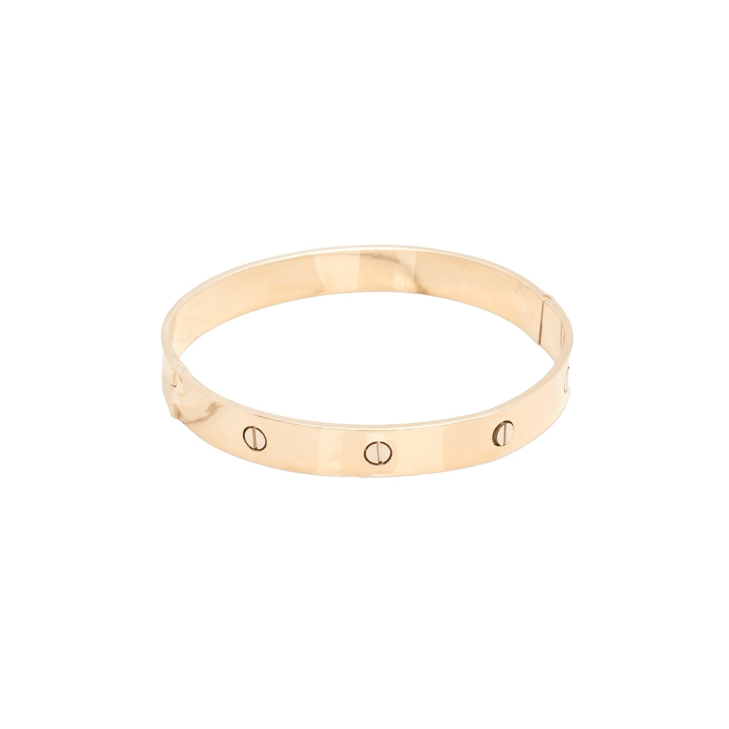 Bangle Bracelet - 18K Two-Tone Yellow & White Gold Love 7.5mm