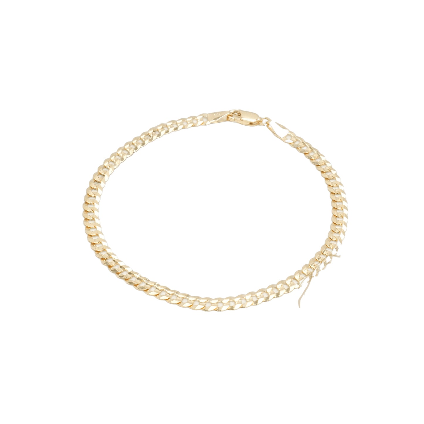 10K Yellow Gold Beveled Curb 4mm Bracelet