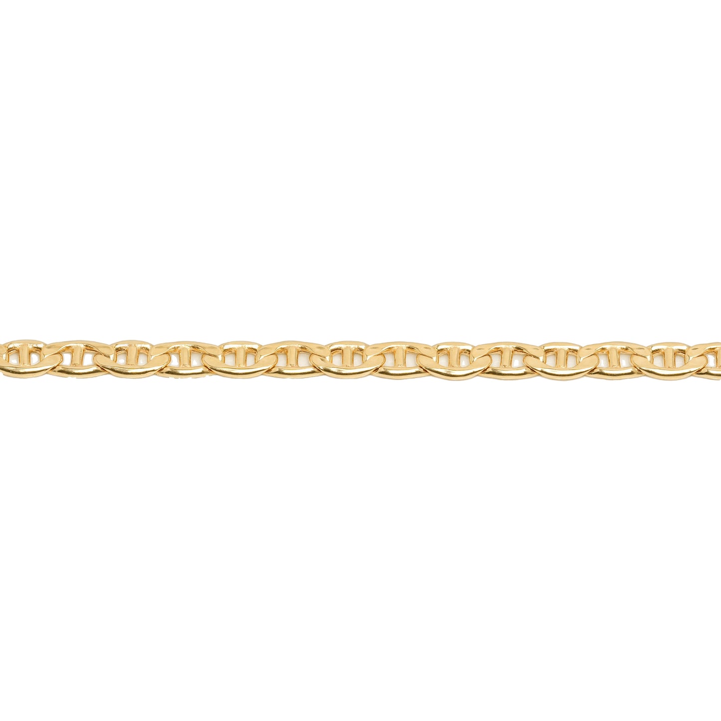 10K Yellow Gold Flat Mariner 4mm Bracelet