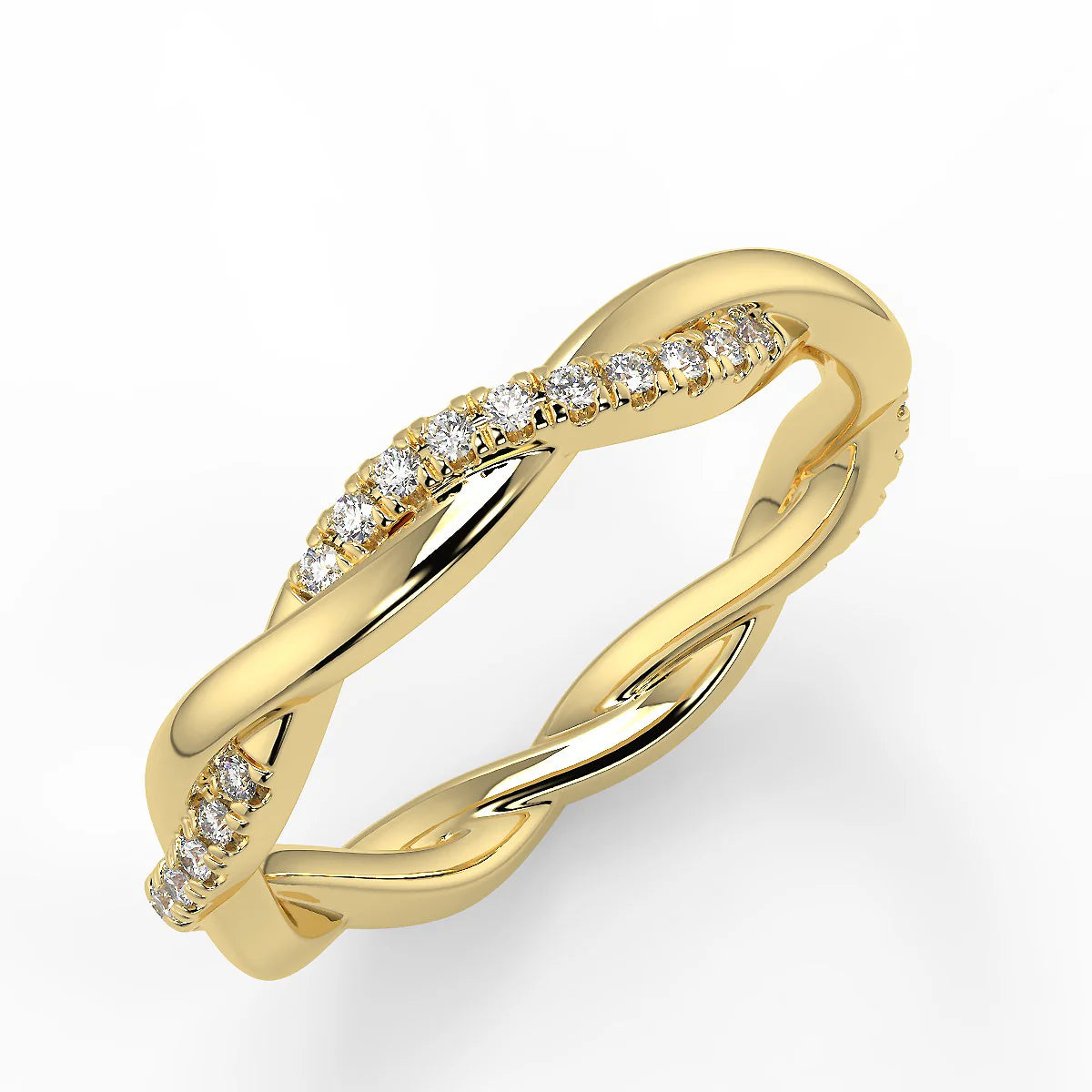 10k Gold Lab Diamond Spiral Semi-Halo Ring