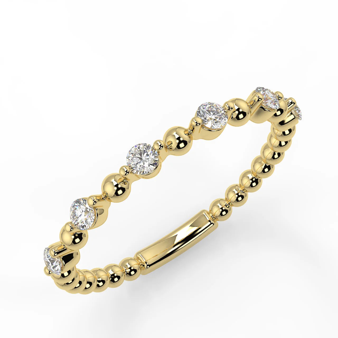 10k Gold Lab Diamond Spiral Bubble Ring