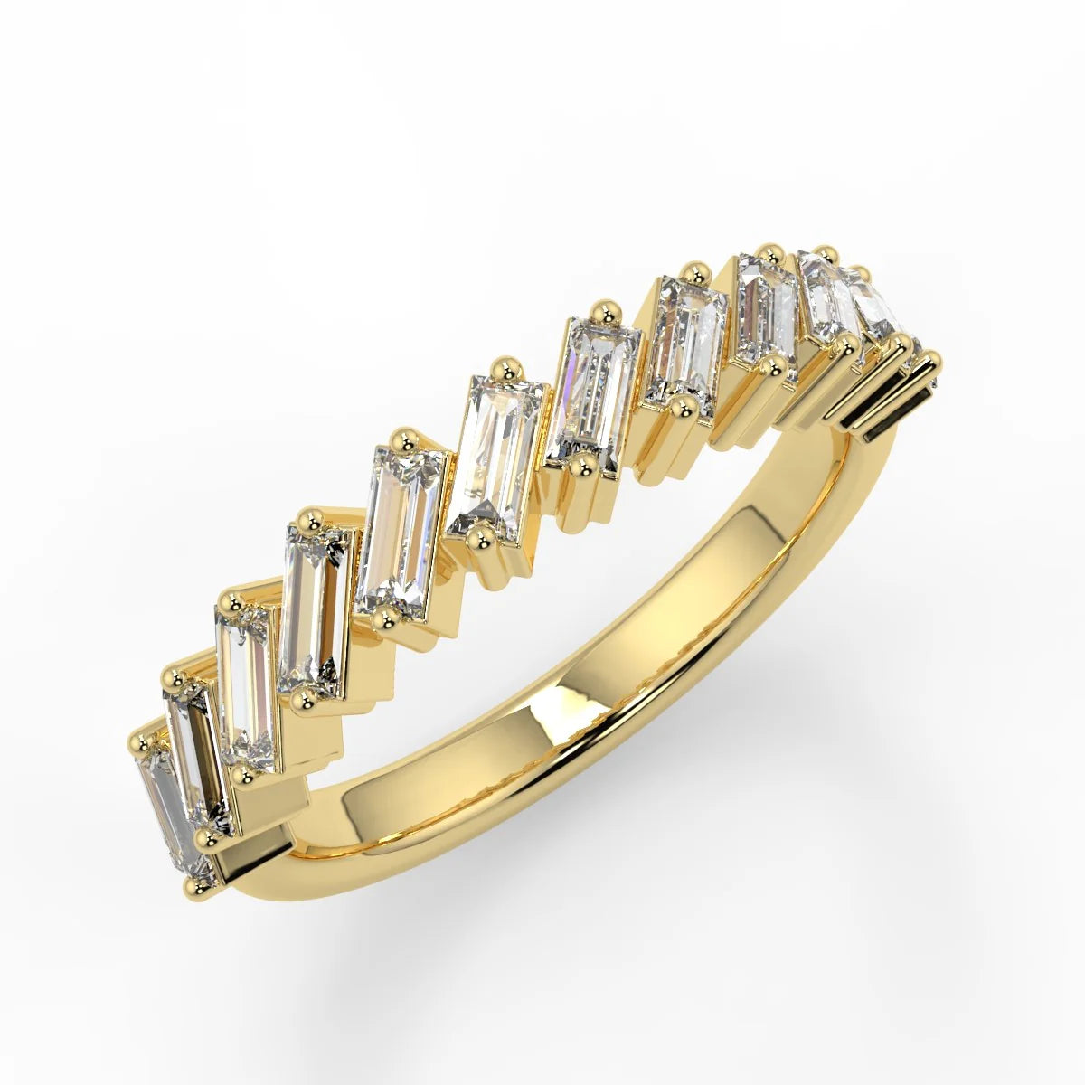 10k Gold Radiant Cut Lab Diamond Semi-Halo Ring