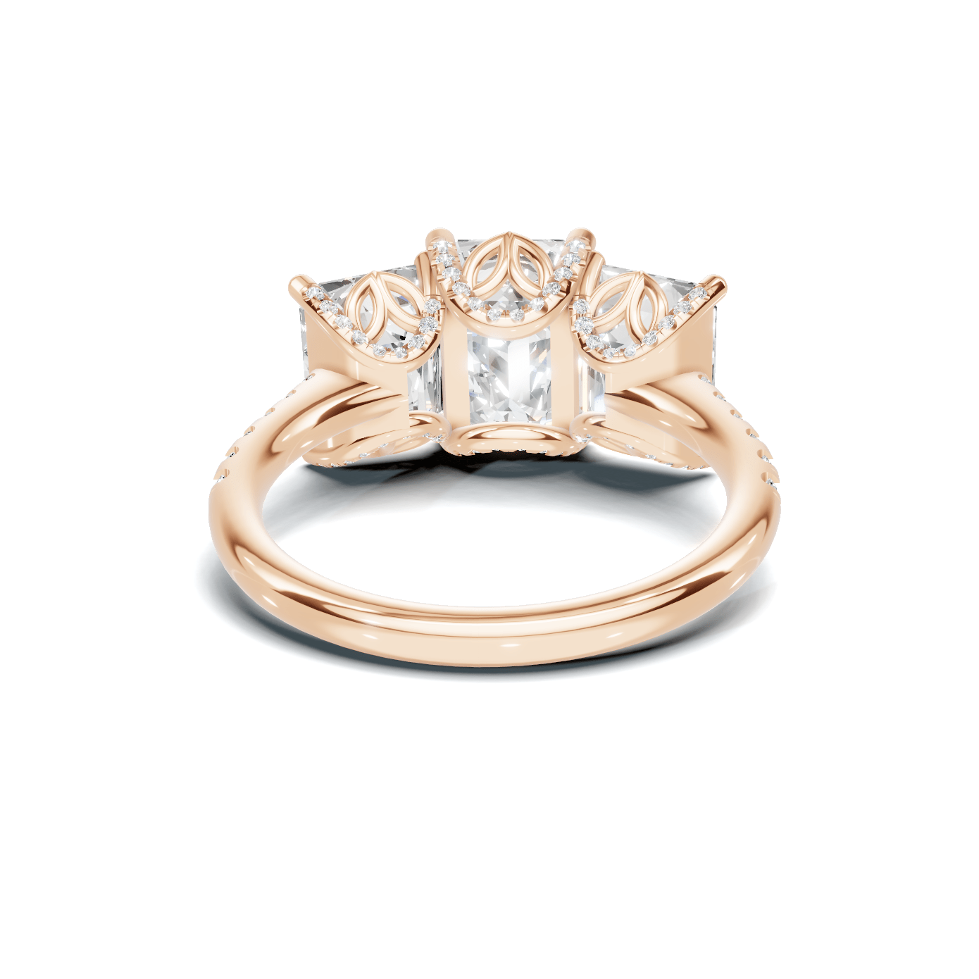 Luxe Three Stone Gallery Ring