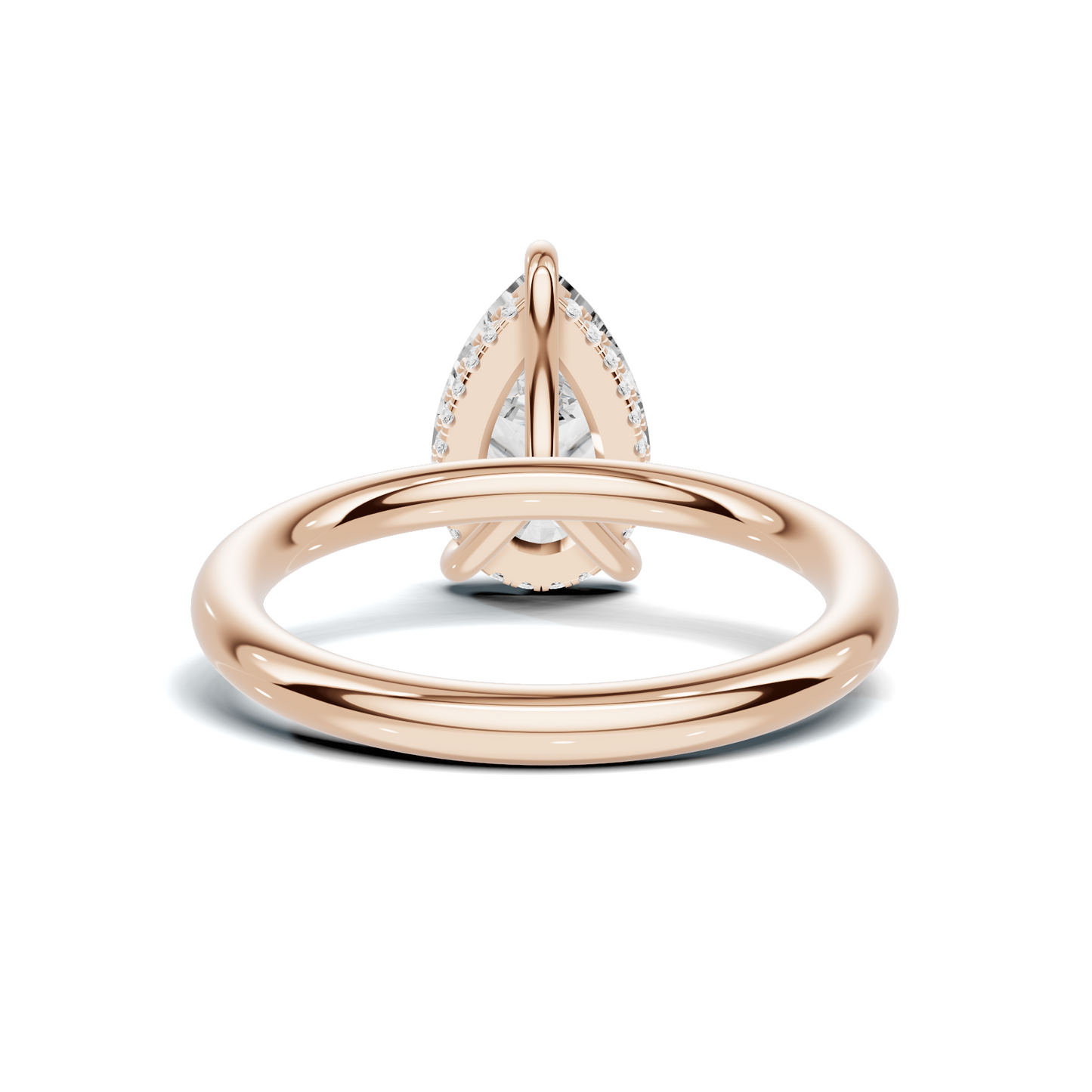 Teardrop Solitaire Halo Ring