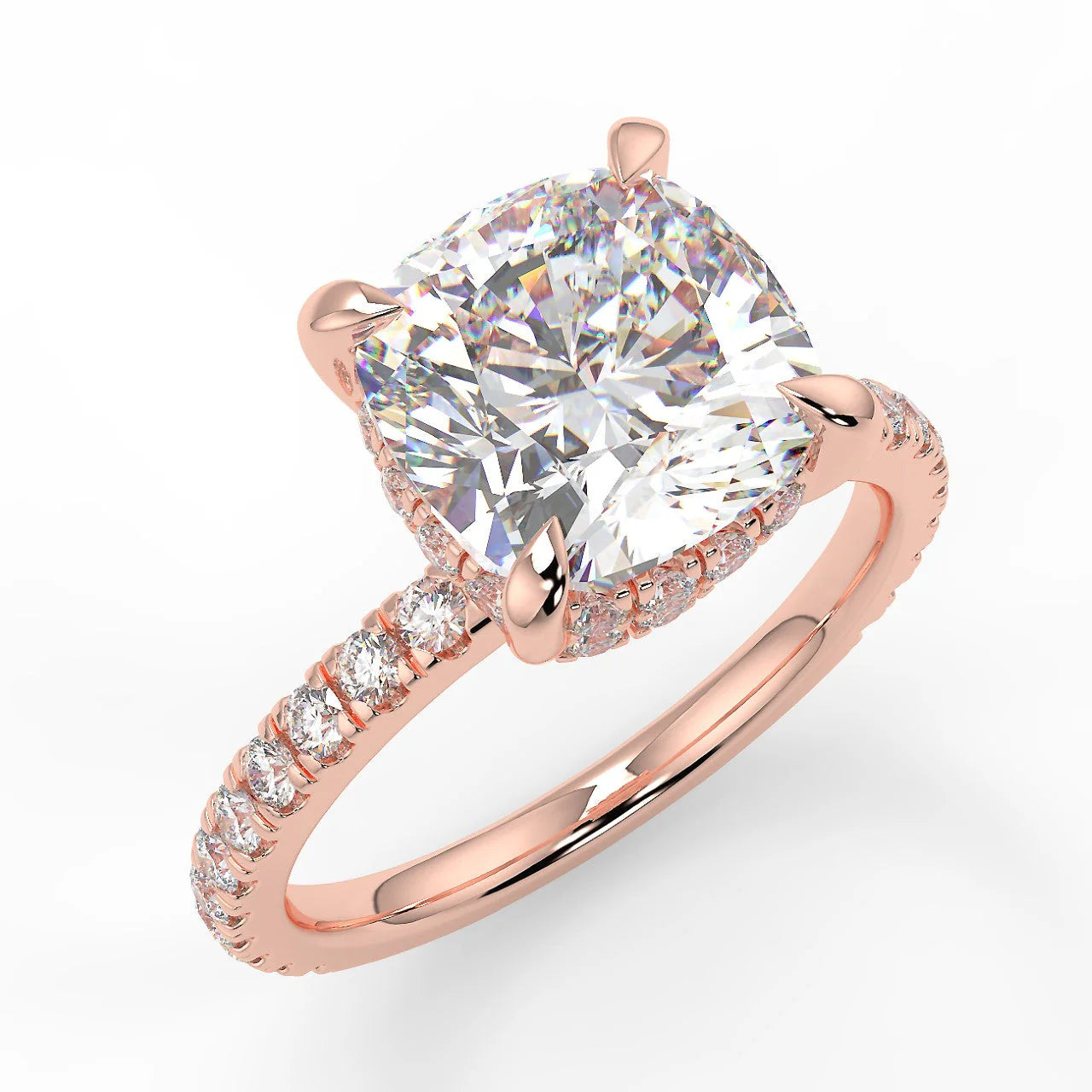 10k Gold Round Cut Lab Diamond Ring