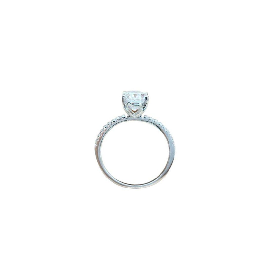 Moissanite Engagement Rings Oval Cut Iced Solid 925 Sterling Silver