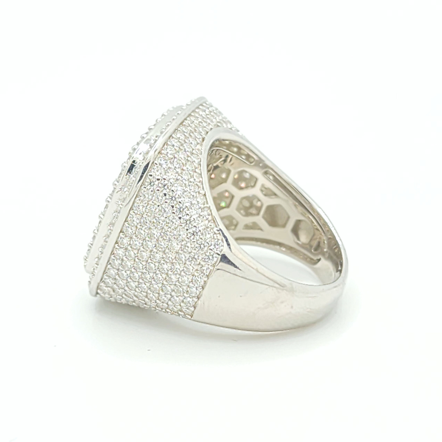 Moissanite Square Pavé Cluster Ring