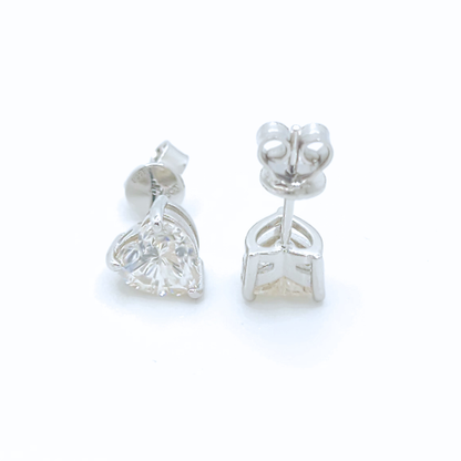 Moissanite Heart Cut Stud Earrings
