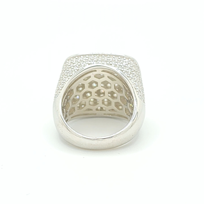 Moissanite Square Pavé Cluster Ring