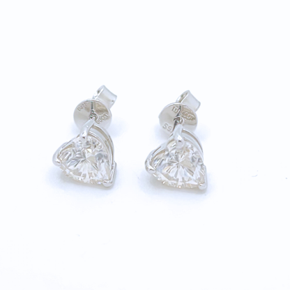 Moissanite Heart Cut Stud Earrings