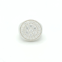 Moissanite Round Pavé Cluster Ring