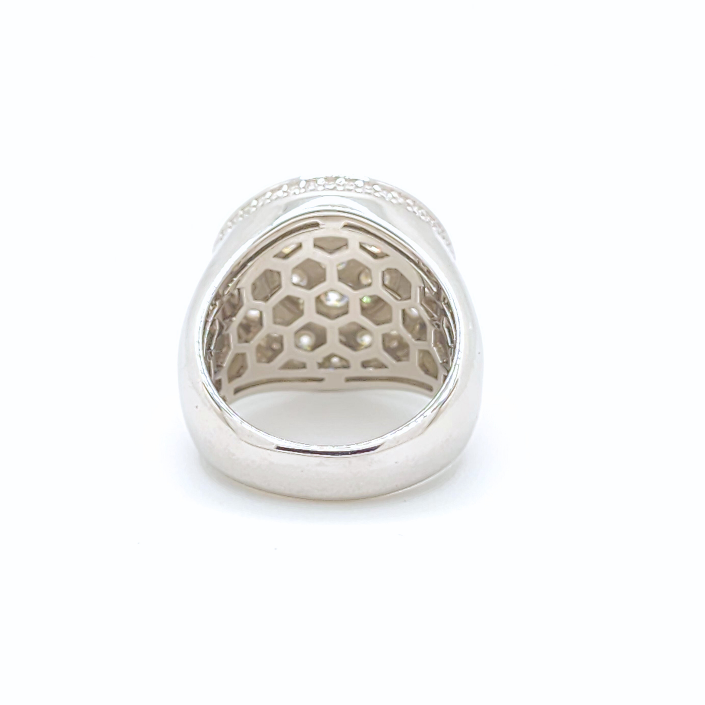 Moissanite Round Pavé Cluster Ring