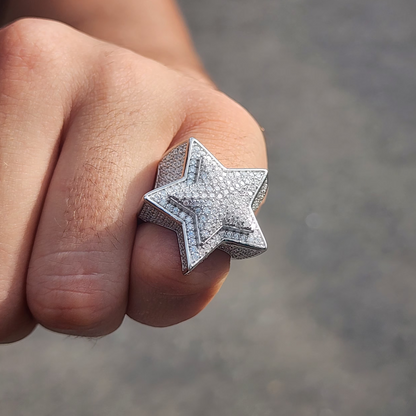 Moissanite 3D Star Ring