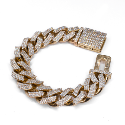 10k Gold Lab Diamond 17mm Cuban Bracelet