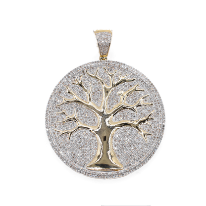 10k Gold Lab Diamond Tree Of Life Pendant