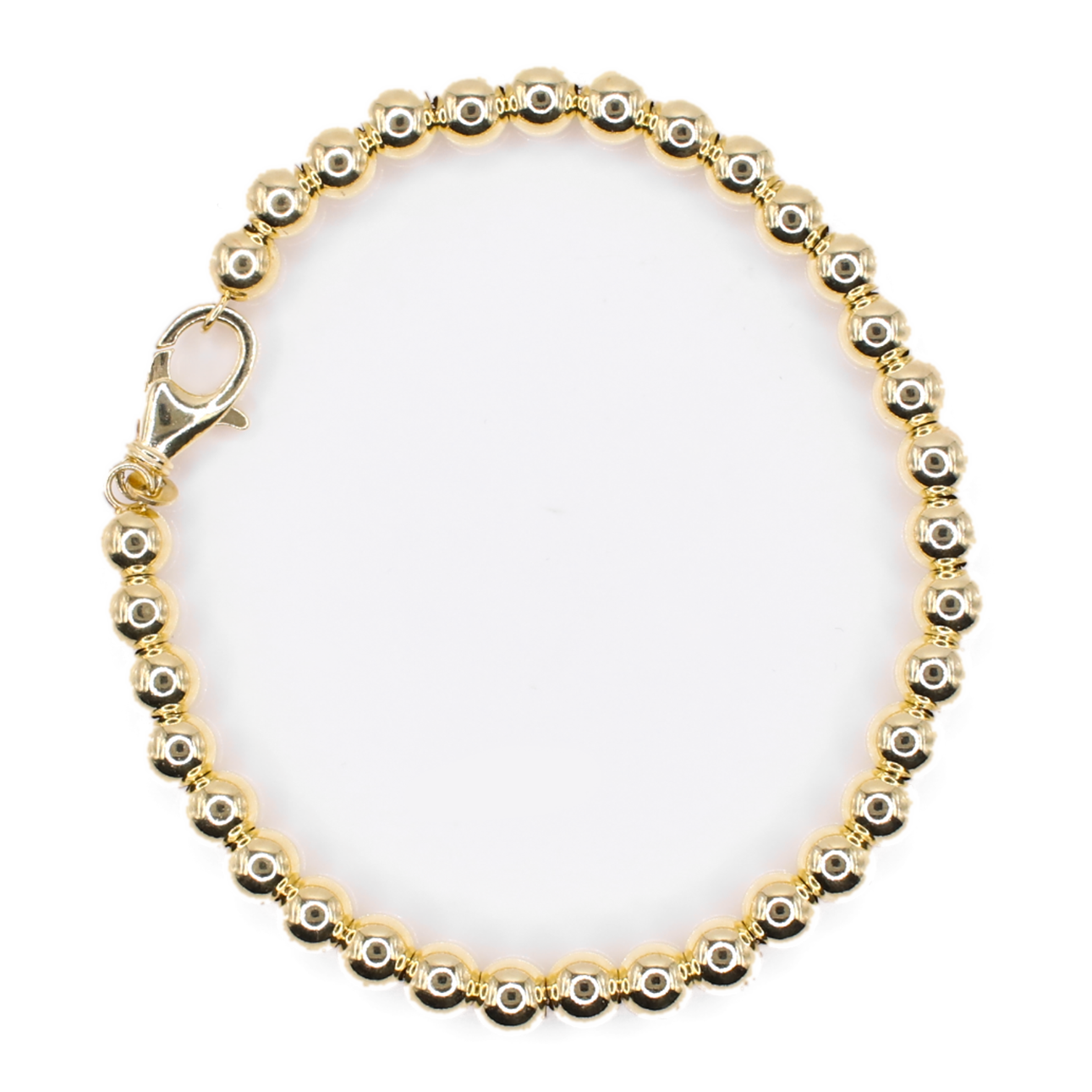 10k Hollow Gold Bead Bracelet
