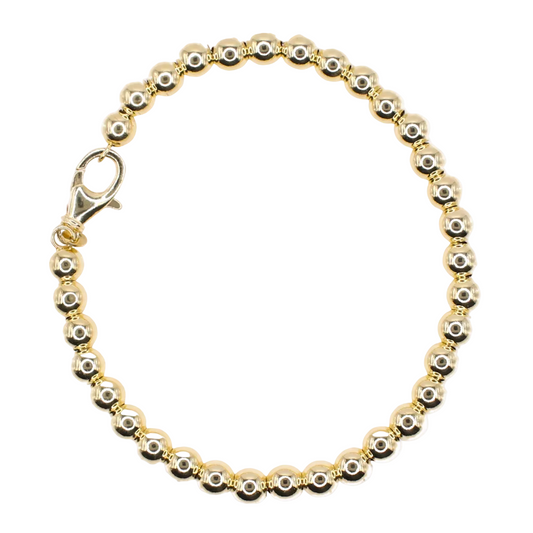 10k Hollow Gold Bead Bracelet