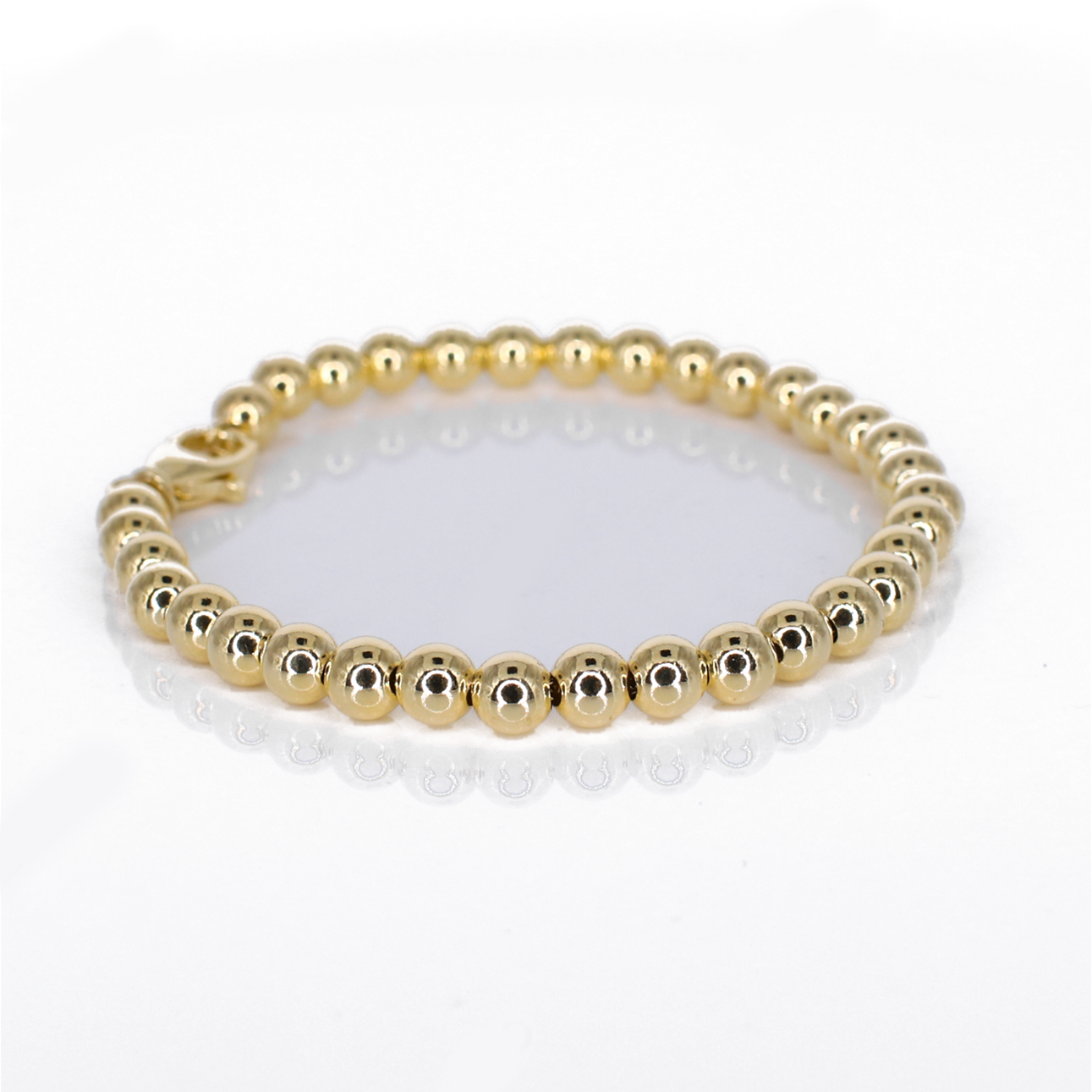 10k Hollow Gold Bead Bracelet