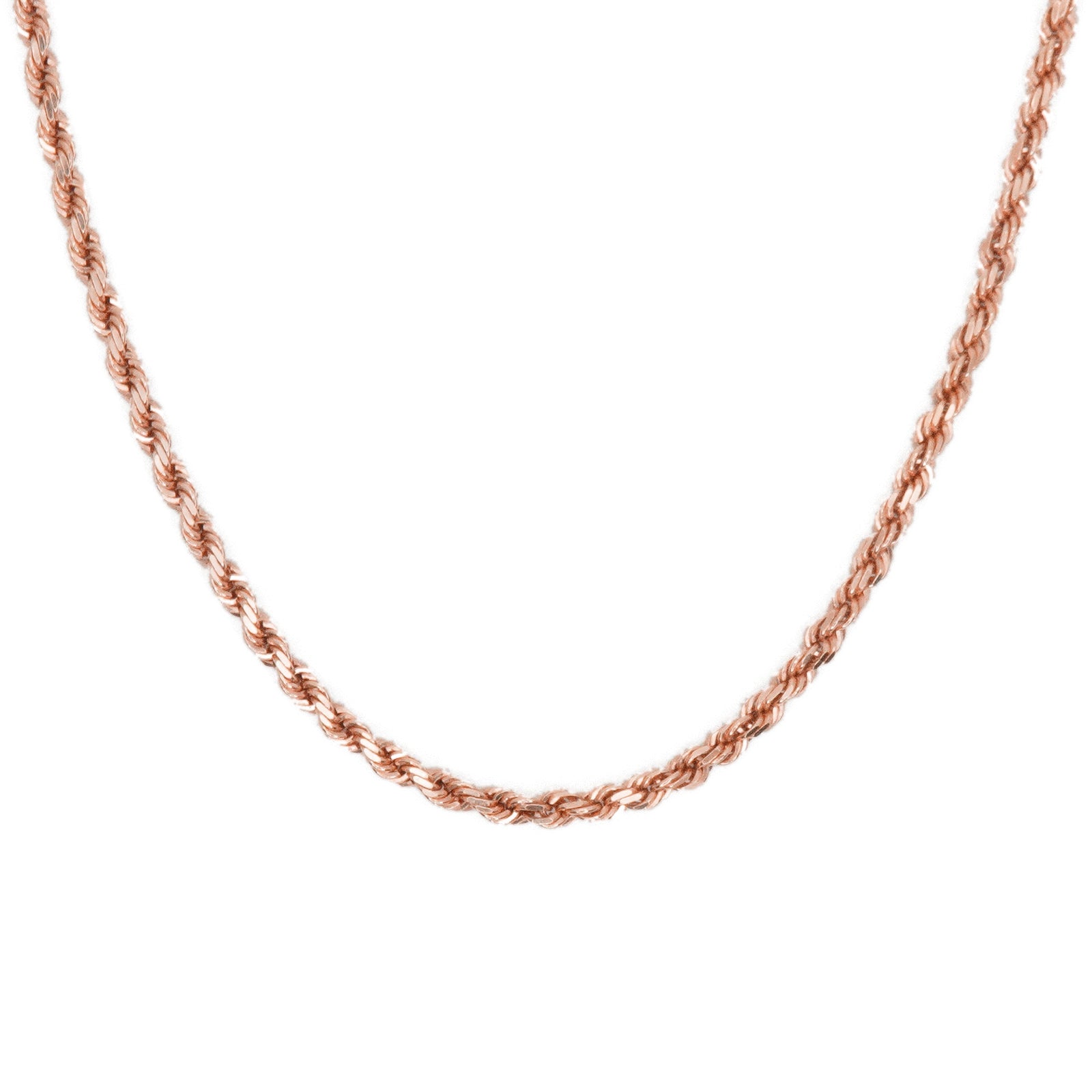 10k Semi-Solid Rose Gold 2.5mm Rope Chain