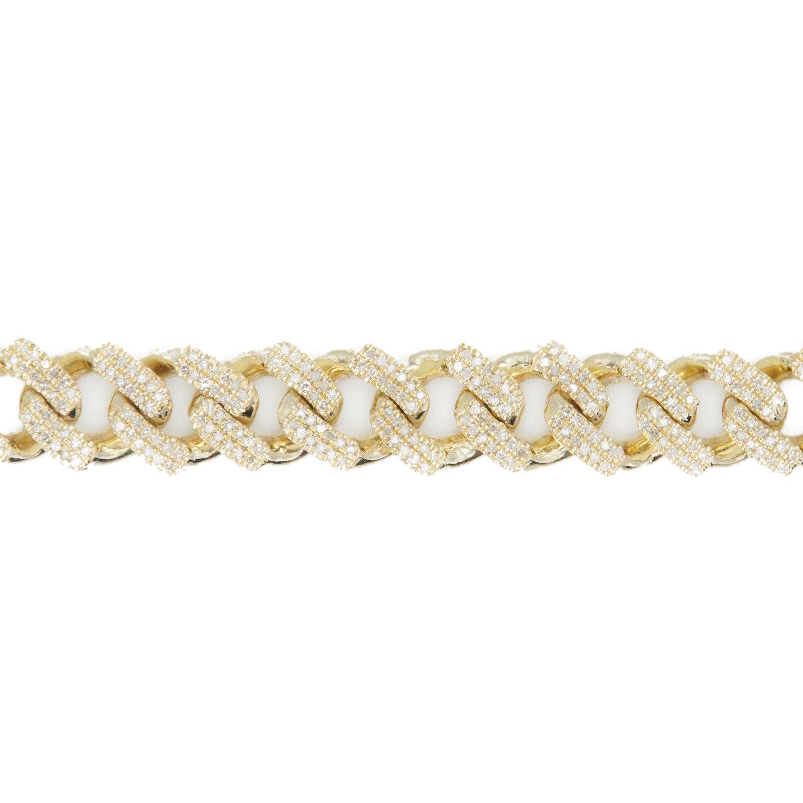 10k Solid Gold 10mm Lab Diamond Cuban Bracelet