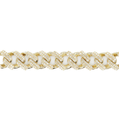 10k Solid Gold 10mm Lab Diamond Cuban Bracelet