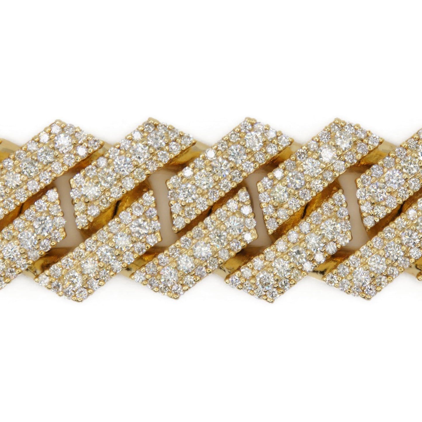 10k Solid Gold 20mm Lab Diamond Center Pointer Cuban Bracelet